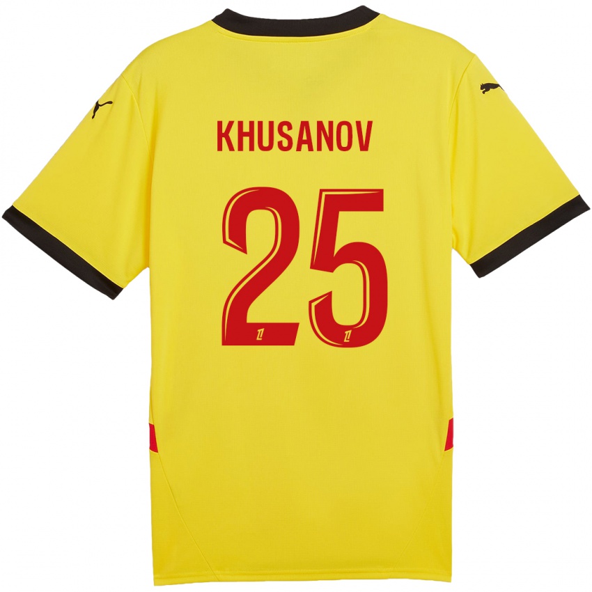 Bambino Maglia Abdukodir Khusanov #25 Giallo Rosso Kit Gara Home 2024/25 Maglietta