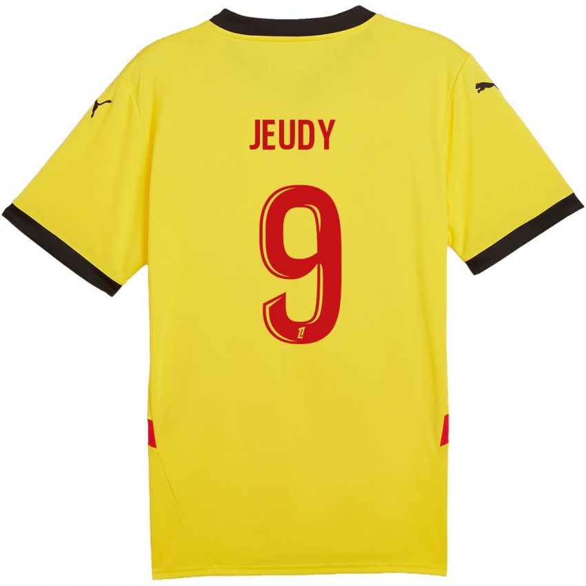 Bambino Maglia Sherly Jeudy #9 Giallo Rosso Kit Gara Home 2024/25 Maglietta