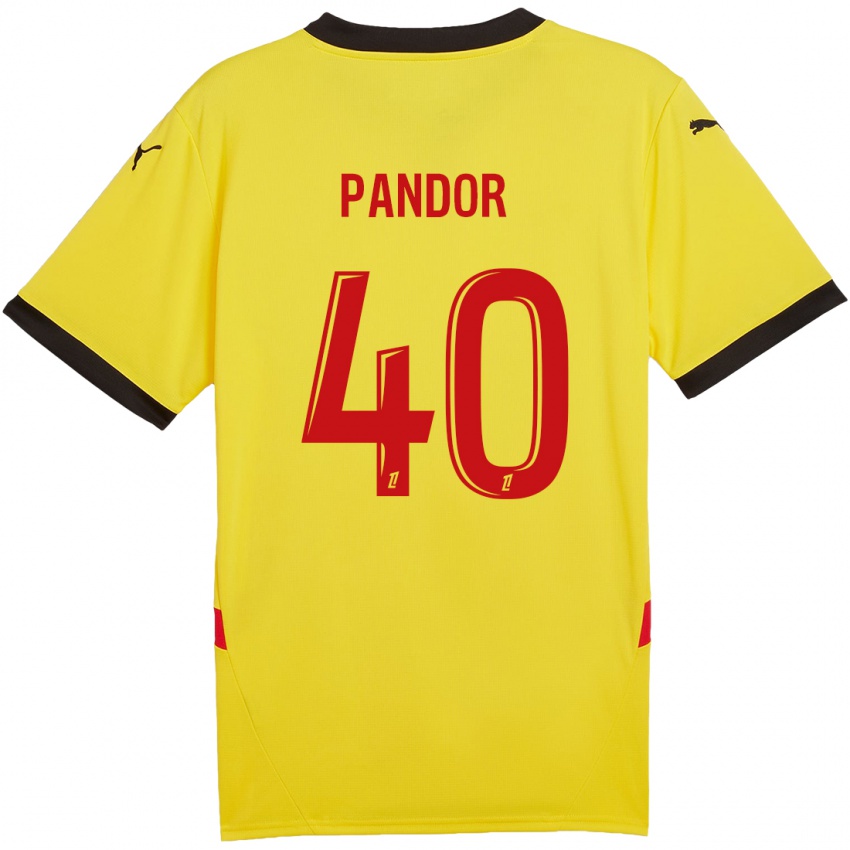 Bambino Maglia Yannick Pandor #40 Giallo Rosso Kit Gara Home 2024/25 Maglietta