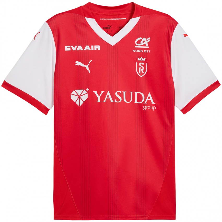 Bambino Maglia Noam Faubert #0 Rosso Bianco Kit Gara Home 2024/25 Maglietta