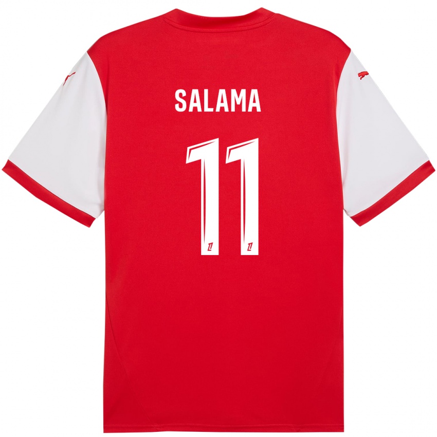 Bambino Maglia Amine Salama #11 Rosso Bianco Kit Gara Home 2024/25 Maglietta