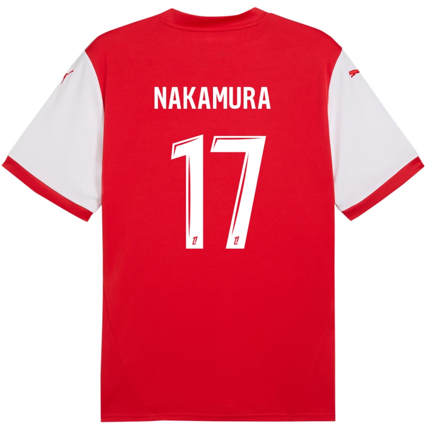 Bambino Maglia Keito Nakamura #17 Rosso Bianco Kit Gara Home 2024/25 Maglietta