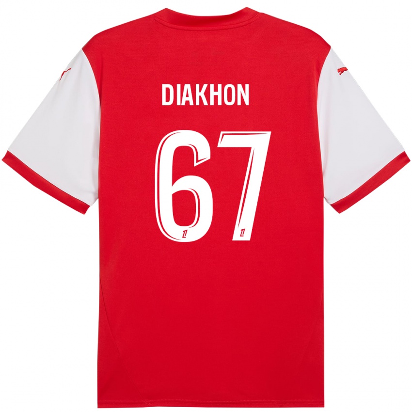 Bambino Maglia Mamadou Diakhon #67 Rosso Bianco Kit Gara Home 2024/25 Maglietta