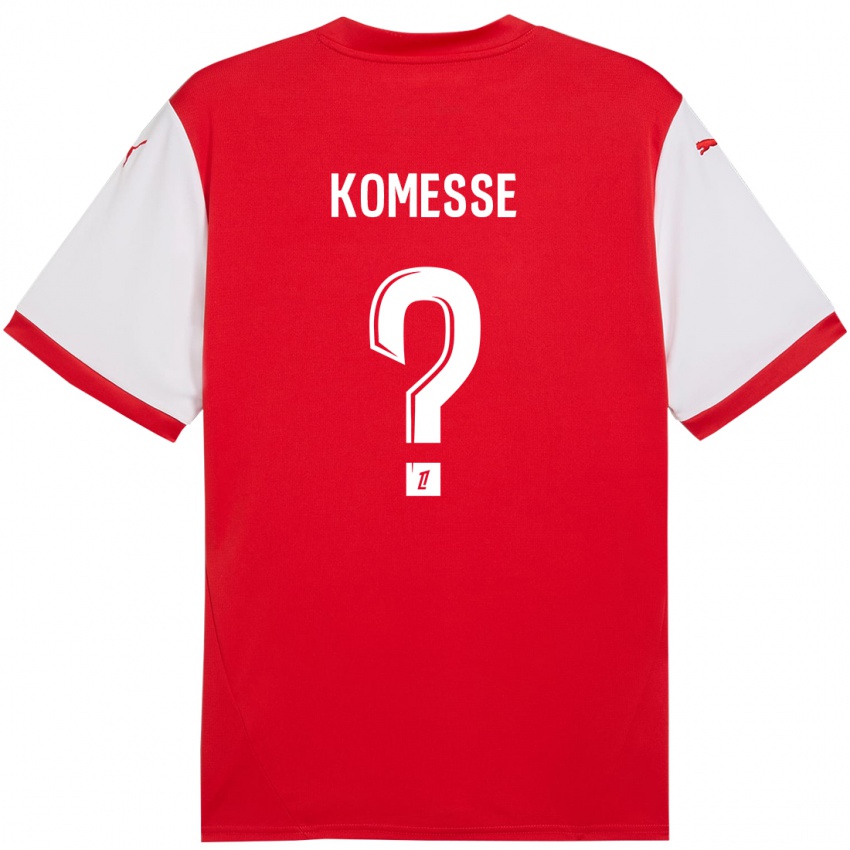 Bambino Maglia Josias Sabone Komesse #0 Rosso Bianco Kit Gara Home 2024/25 Maglietta