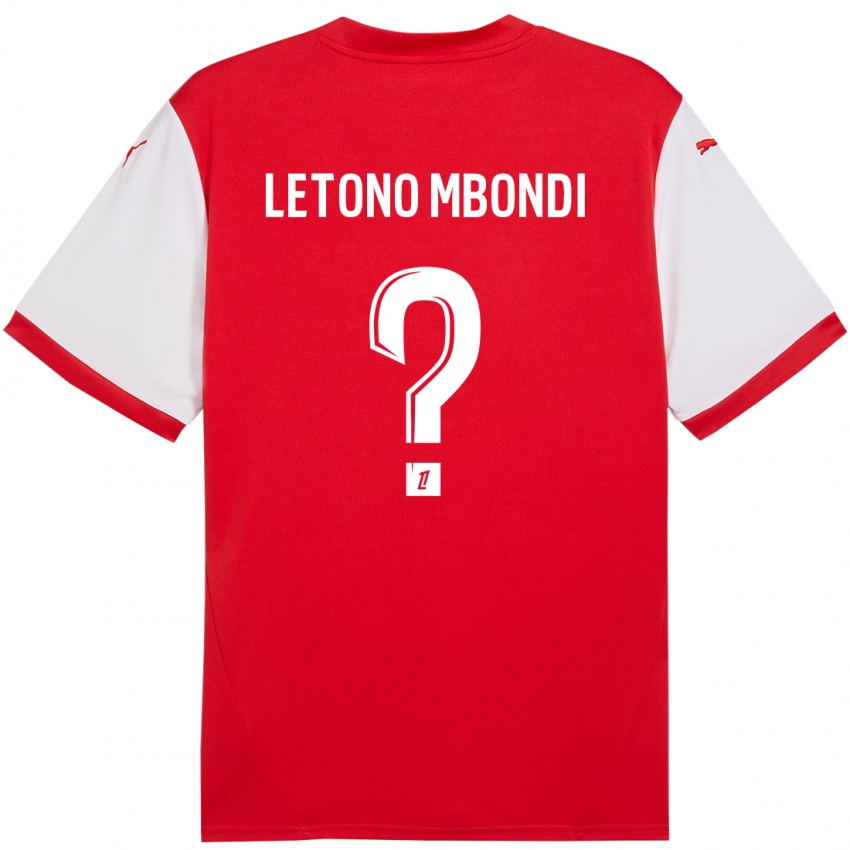 Bambino Maglia Christ-Emmanuel Letono Mbondi #0 Rosso Bianco Kit Gara Home 2024/25 Maglietta