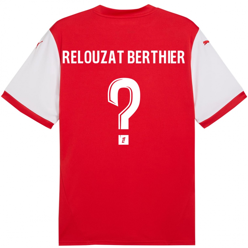 Bambino Maglia Maxime Relouzat Berthier #0 Rosso Bianco Kit Gara Home 2024/25 Maglietta