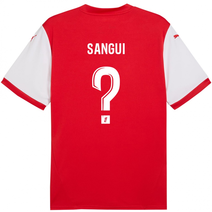 Bambino Maglia Nhoa Sangui #0 Rosso Bianco Kit Gara Home 2024/25 Maglietta