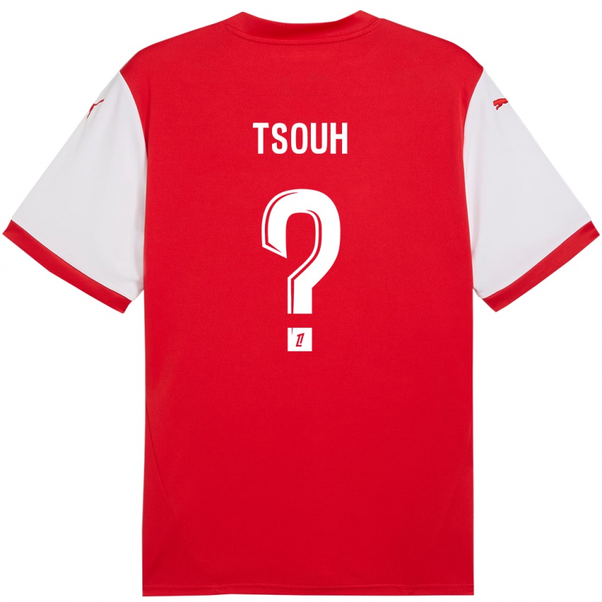 Bambino Maglia Justin Tsouh #0 Rosso Bianco Kit Gara Home 2024/25 Maglietta