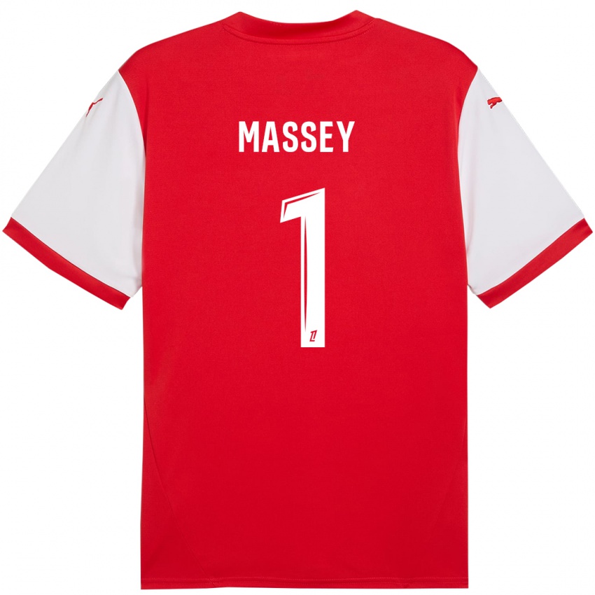 Bambino Maglia Kayza Massey #1 Rosso Bianco Kit Gara Home 2024/25 Maglietta