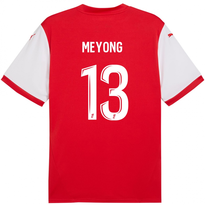 Bambino Maglia Charlène Meyong #13 Rosso Bianco Kit Gara Home 2024/25 Maglietta