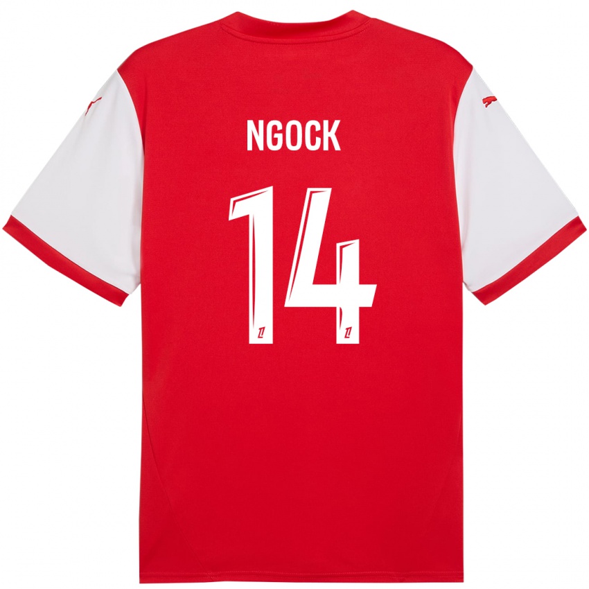 Bambino Maglia Monique Ngock #14 Rosso Bianco Kit Gara Home 2024/25 Maglietta