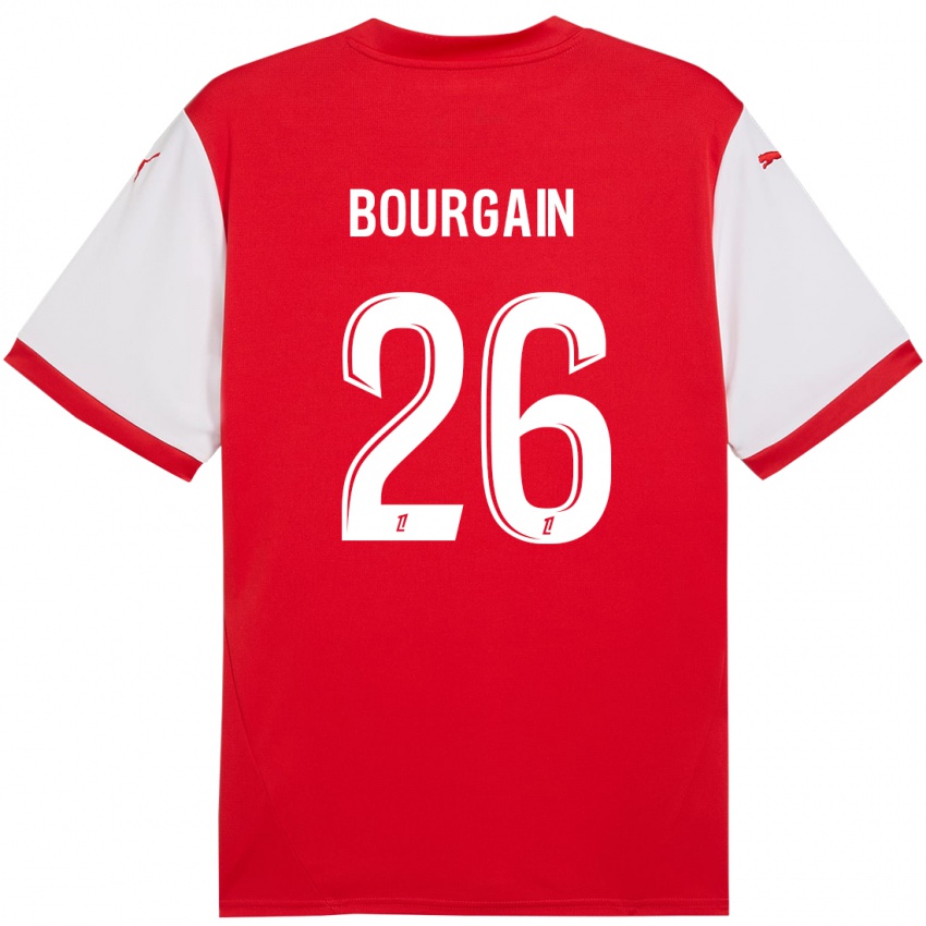 Bambino Maglia Lea Bourgain #26 Rosso Bianco Kit Gara Home 2024/25 Maglietta