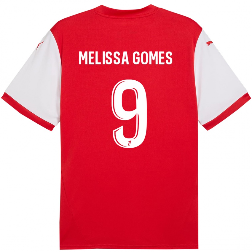 Bambino Maglia Melissa Ferreira Gomes #9 Rosso Bianco Kit Gara Home 2024/25 Maglietta