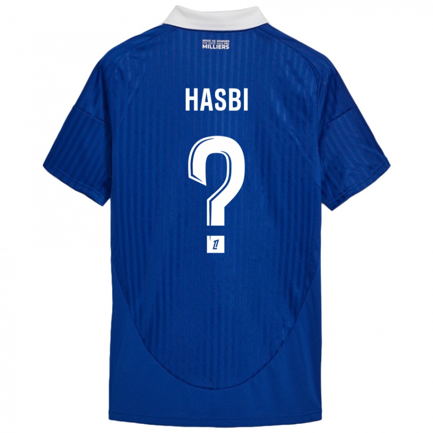 Bambino Maglia Walid Hasbi #0 Blu Bianco Kit Gara Home 2024/25 Maglietta