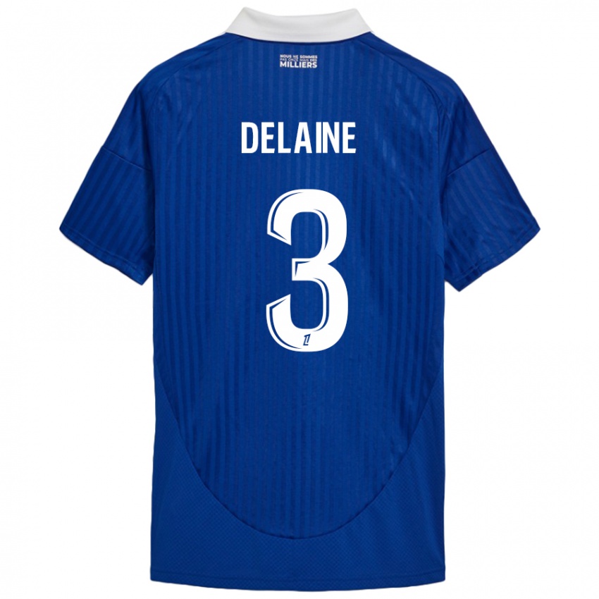 Bambino Maglia Thomas Delaine #3 Blu Bianco Kit Gara Home 2024/25 Maglietta