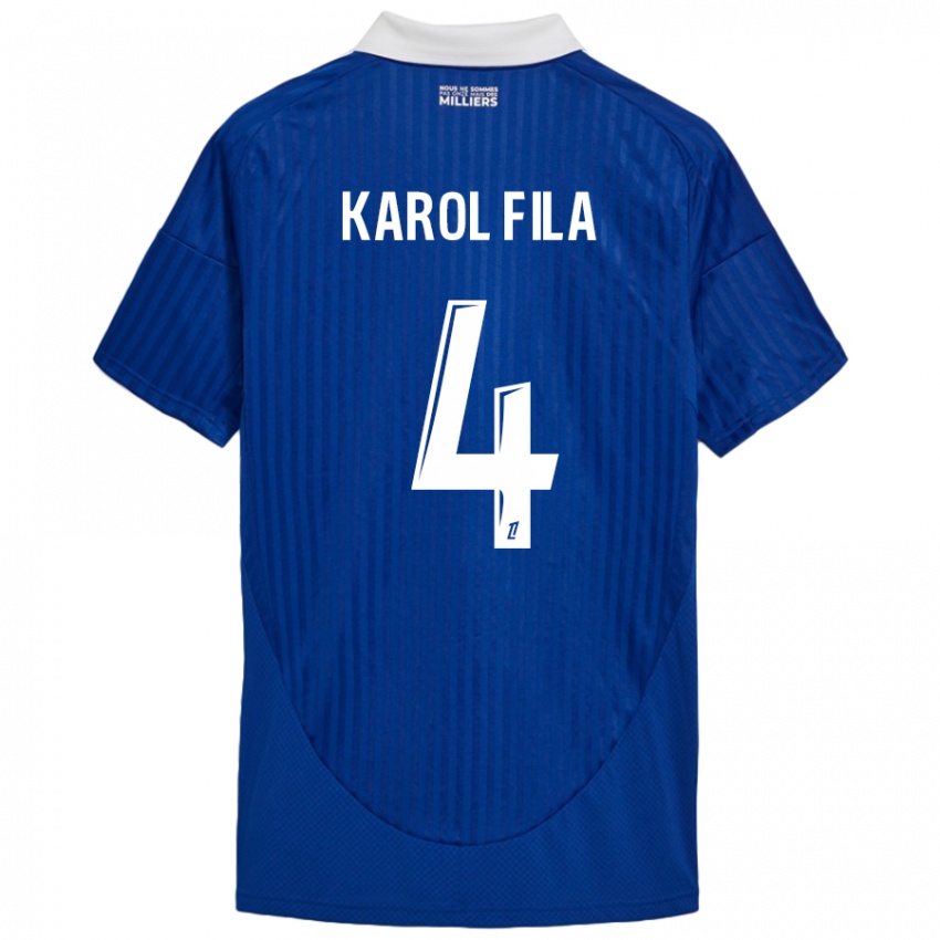 Bambino Maglia Karol Fila #4 Blu Bianco Kit Gara Home 2024/25 Maglietta