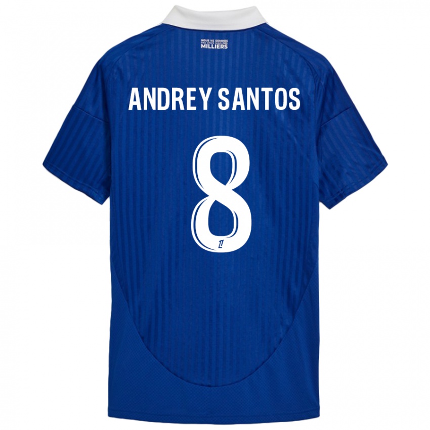 Bambino Maglia Andrey Santos #8 Blu Bianco Kit Gara Home 2024/25 Maglietta