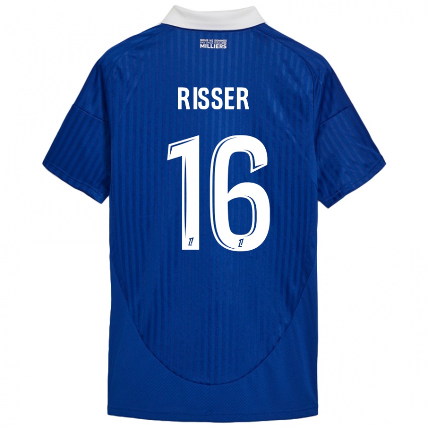 Bambino Maglia Robin Risser #16 Blu Bianco Kit Gara Home 2024/25 Maglietta