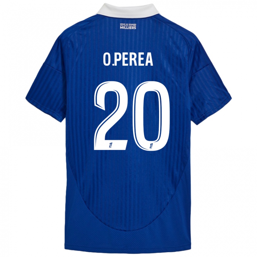 Bambino Maglia Óscar Perea #20 Blu Bianco Kit Gara Home 2024/25 Maglietta