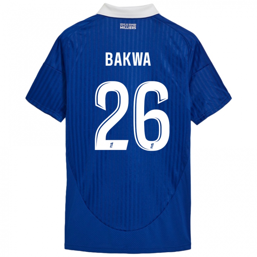 Bambino Maglia Dilane Bakwa #26 Blu Bianco Kit Gara Home 2024/25 Maglietta