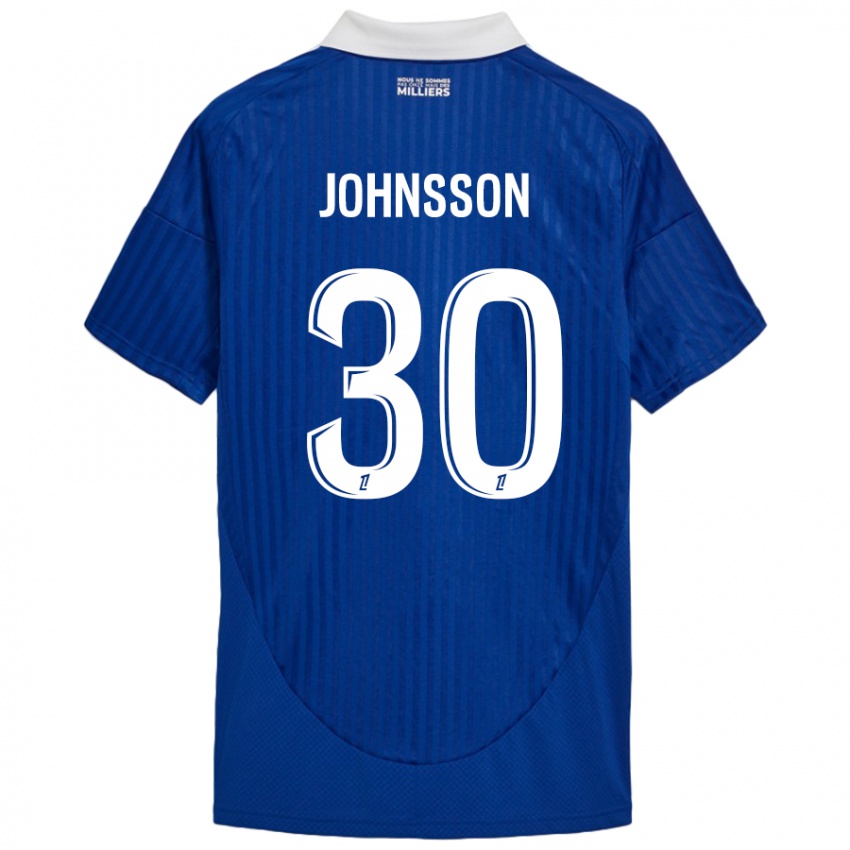 Bambino Maglia Karl-Johan Johnsson #30 Blu Bianco Kit Gara Home 2024/25 Maglietta