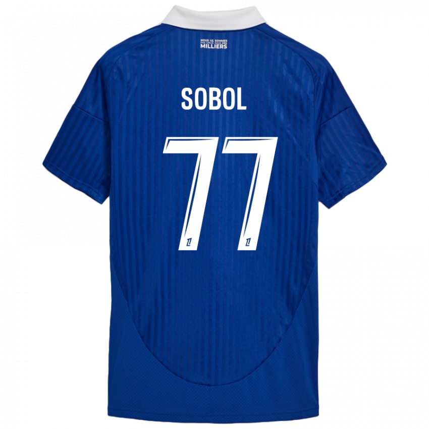 Bambino Maglia Eduard Sobol #77 Blu Bianco Kit Gara Home 2024/25 Maglietta