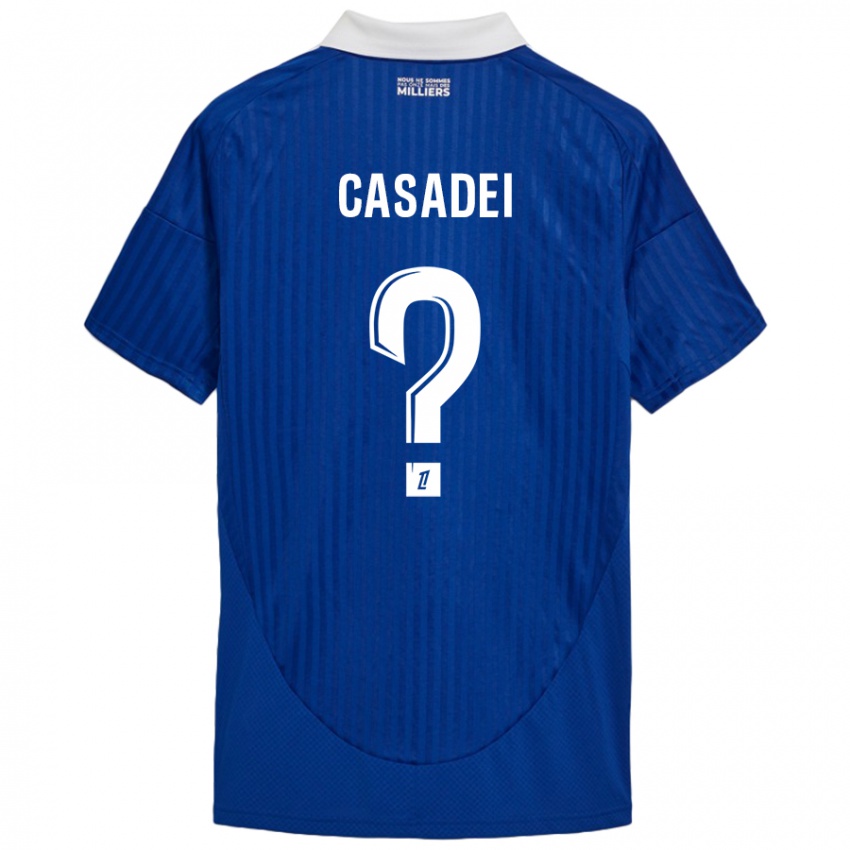 Bambino Maglia Alexis Casadei #0 Blu Bianco Kit Gara Home 2024/25 Maglietta