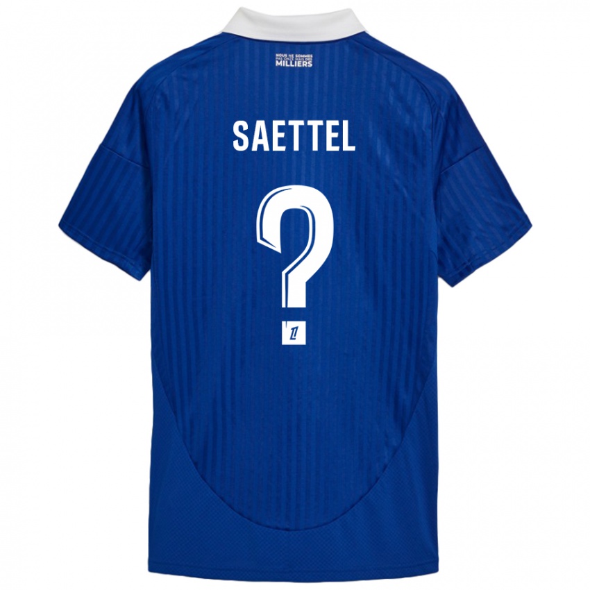 Bambino Maglia Tom Saettel #0 Blu Bianco Kit Gara Home 2024/25 Maglietta