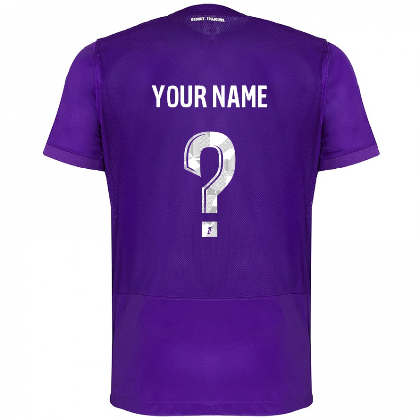 Bambino Maglia Il Tuo Nome #0 Viola Bianco Kit Gara Home 2024/25 Maglietta