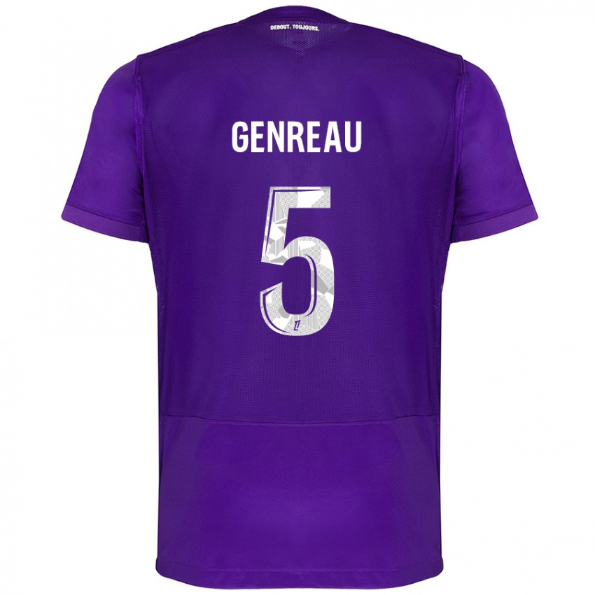 Bambino Maglia Denis Genreau #5 Viola Bianco Kit Gara Home 2024/25 Maglietta