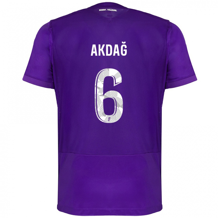 Bambino Maglia Ümit Akdağ #6 Viola Bianco Kit Gara Home 2024/25 Maglietta