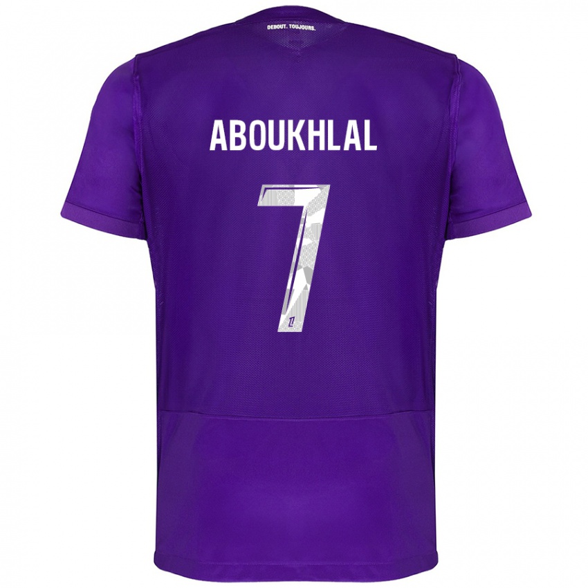 Bambino Maglia Zakaria Aboukhlal #7 Viola Bianco Kit Gara Home 2024/25 Maglietta