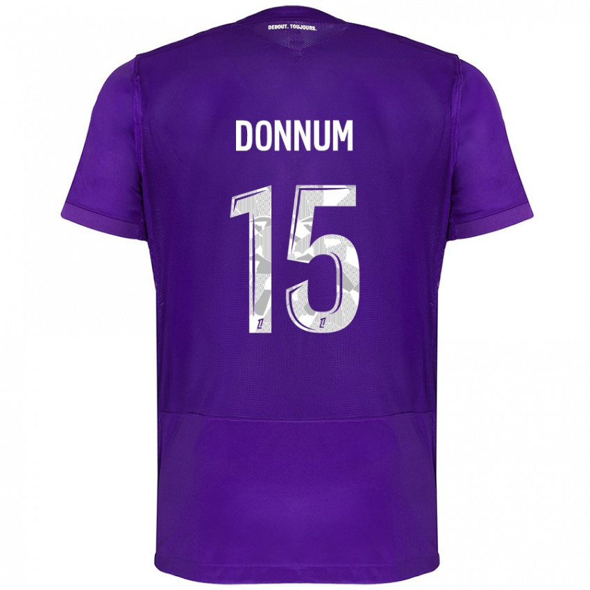 Bambino Maglia Aron Dønnum #15 Viola Bianco Kit Gara Home 2024/25 Maglietta