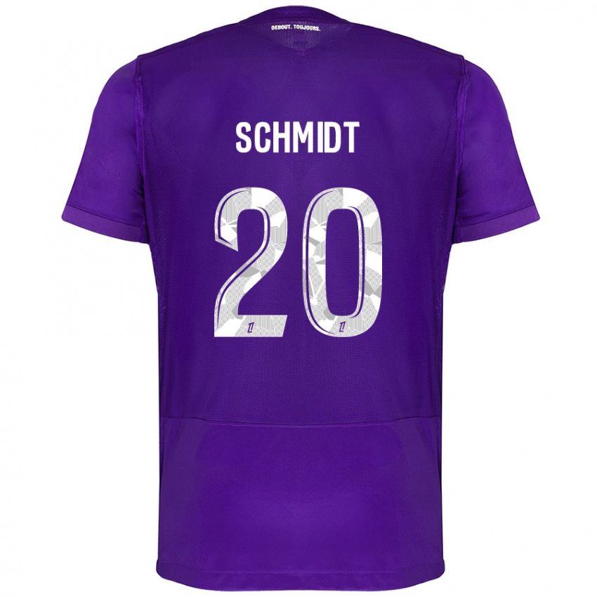 Bambino Maglia Niklas Schmidt #20 Viola Bianco Kit Gara Home 2024/25 Maglietta