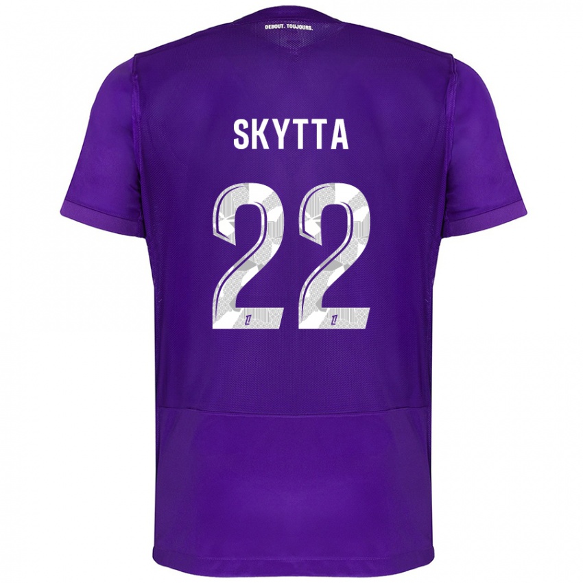 Bambino Maglia Naatan Skyttä #22 Viola Bianco Kit Gara Home 2024/25 Maglietta