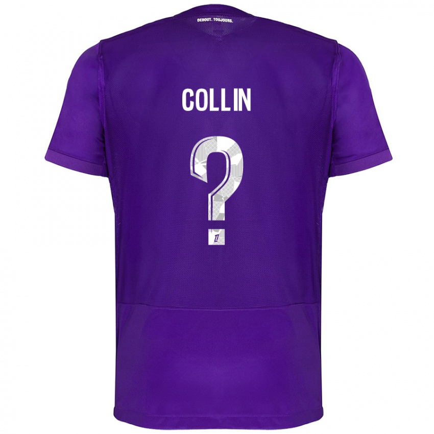 Bambino Maglia Théo Collin #0 Viola Bianco Kit Gara Home 2024/25 Maglietta