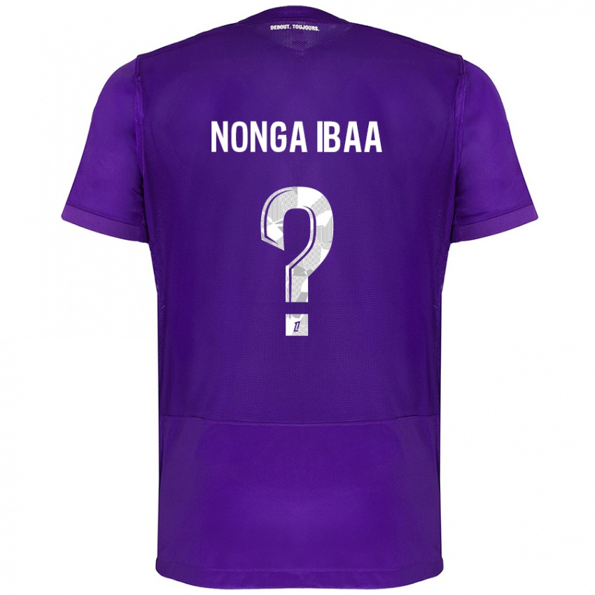 Bambino Maglia Alou Nonga Ibaa #0 Viola Bianco Kit Gara Home 2024/25 Maglietta