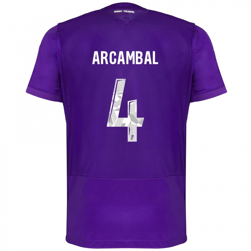 Bambino Maglia Anais Arcambal #4 Viola Bianco Kit Gara Home 2024/25 Maglietta