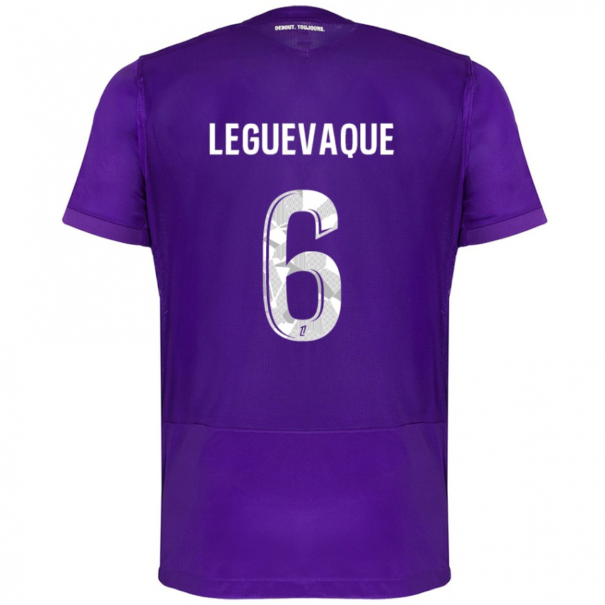 Bambino Maglia Laurie Leguevaque #6 Viola Bianco Kit Gara Home 2024/25 Maglietta