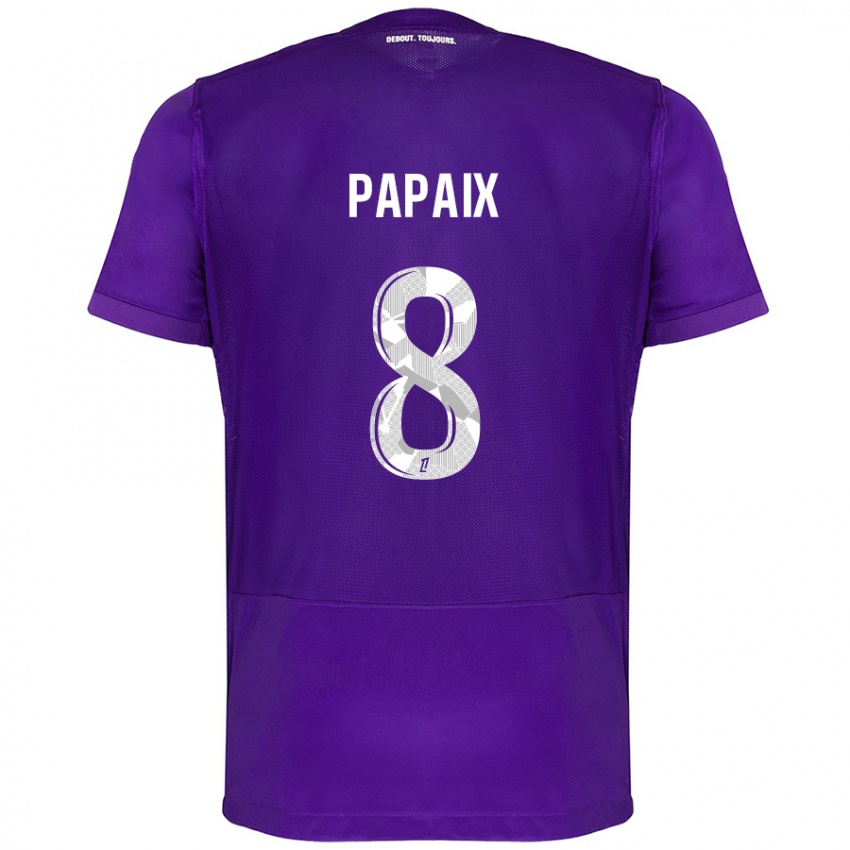 Bambino Maglia Pauline Papaix #8 Viola Bianco Kit Gara Home 2024/25 Maglietta