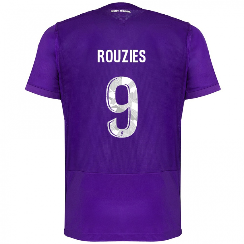 Bambino Maglia Manon Rouzies #9 Viola Bianco Kit Gara Home 2024/25 Maglietta