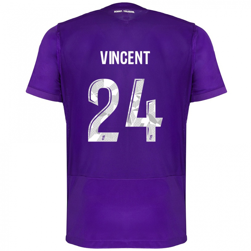 Bambino Maglia Magalie Vincent #24 Viola Bianco Kit Gara Home 2024/25 Maglietta