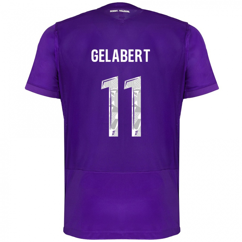 Bambino Maglia César Gelabert #11 Viola Bianco Kit Gara Home 2024/25 Maglietta