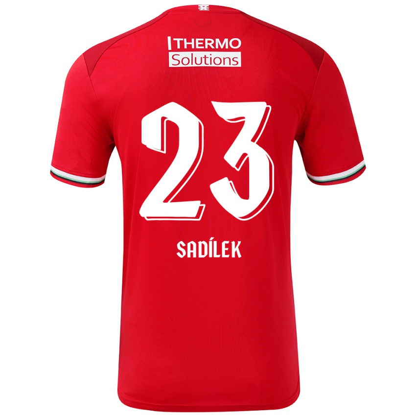 Bambino Maglia Michal Sadilek #23 Rosso Bianco Kit Gara Home 2024/25 Maglietta