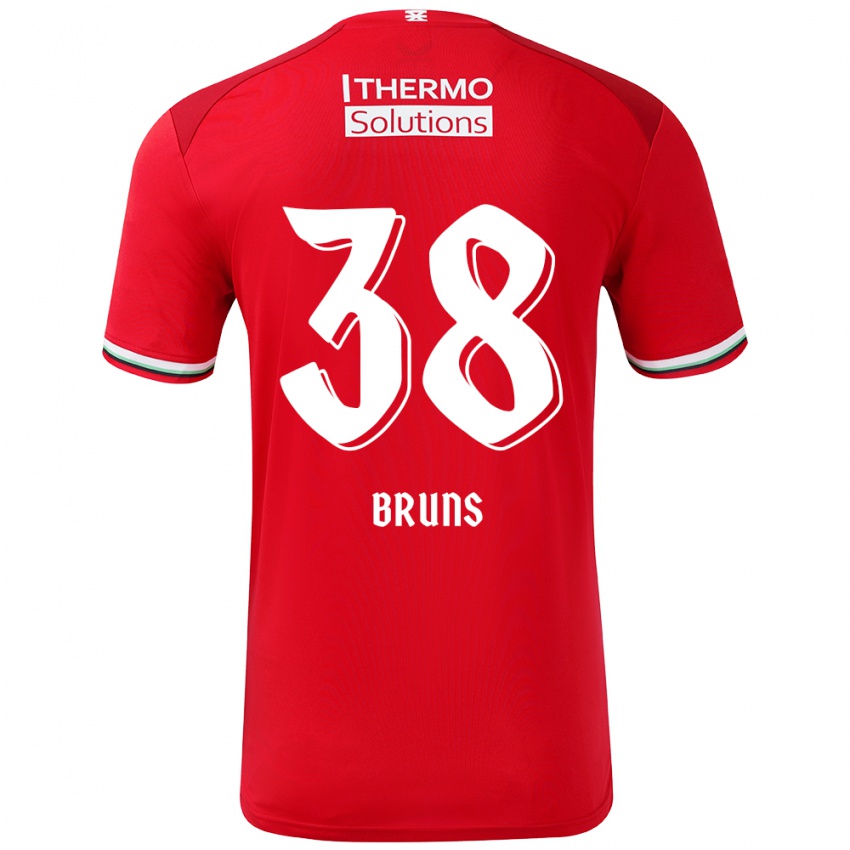 Bambino Maglia Max Bruns #38 Rosso Bianco Kit Gara Home 2024/25 Maglietta