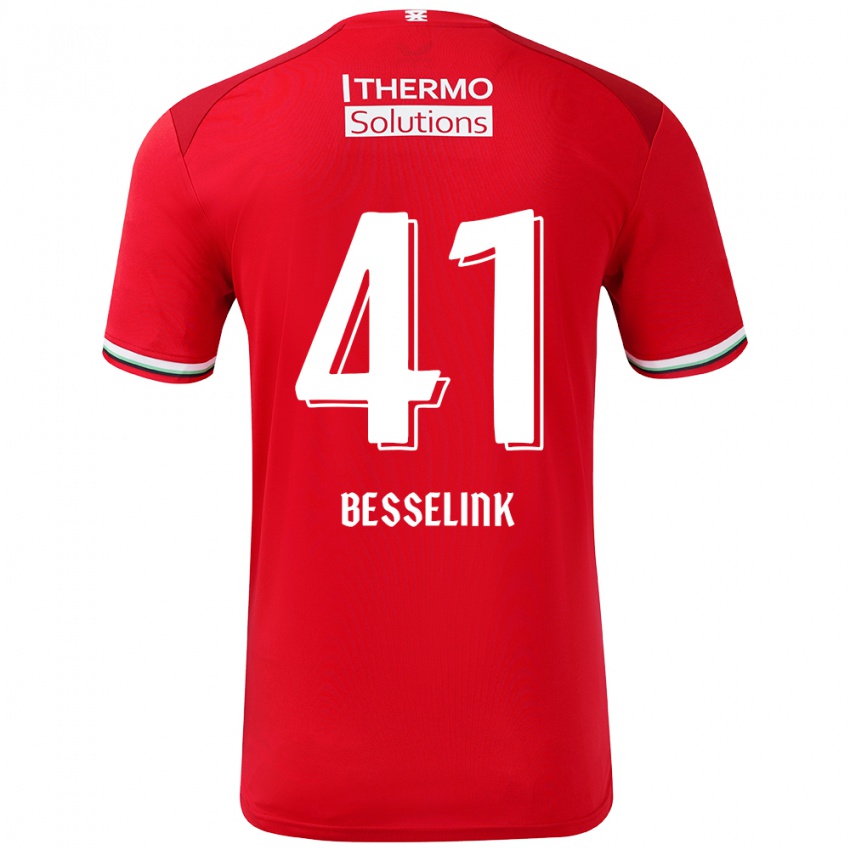 Bambino Maglia Gijs Besselink #41 Rosso Bianco Kit Gara Home 2024/25 Maglietta