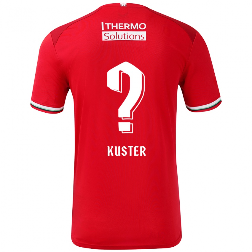 Bambino Maglia Harrie Kuster #0 Rosso Bianco Kit Gara Home 2024/25 Maglietta