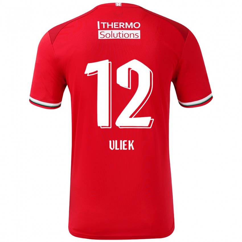 Bambino Maglia Leonie Vliek #12 Rosso Bianco Kit Gara Home 2024/25 Maglietta