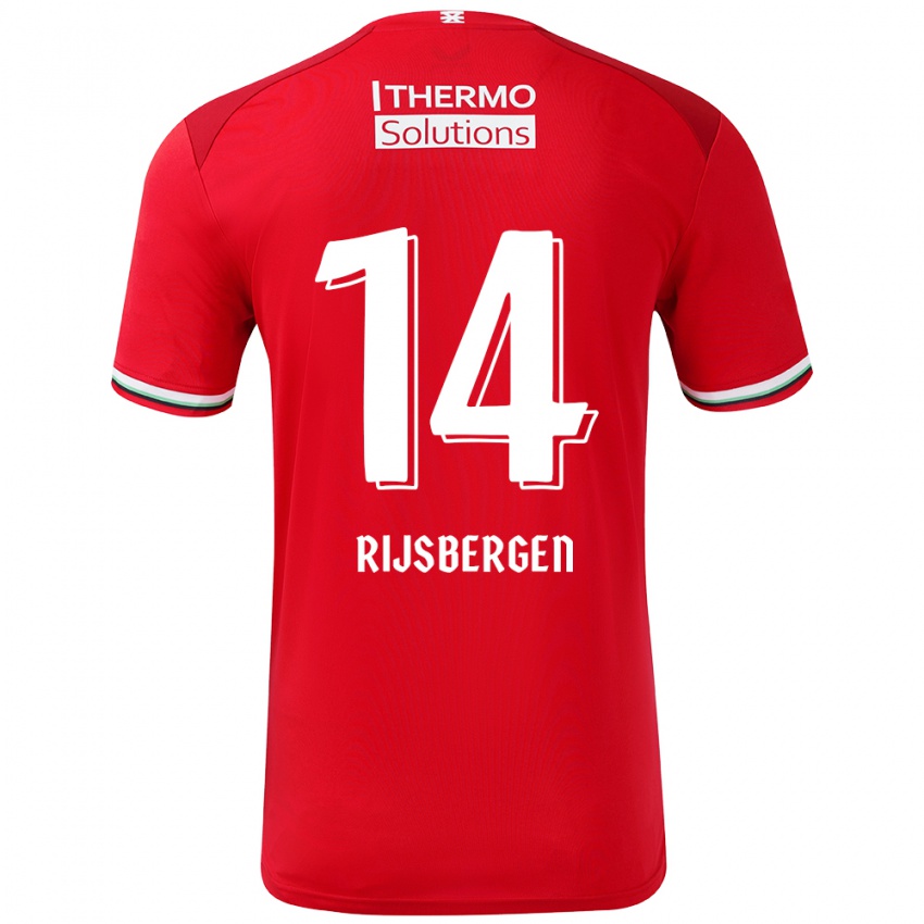 Bambino Maglia Liz Rijsbergen #14 Rosso Bianco Kit Gara Home 2024/25 Maglietta