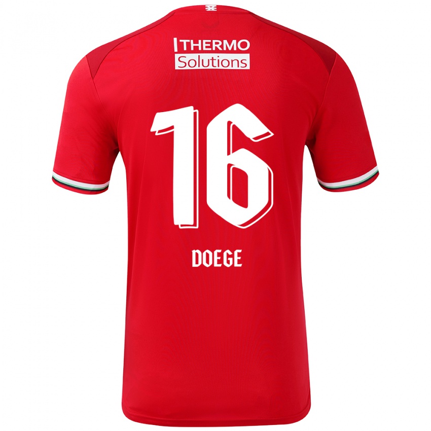 Bambino Maglia Leonie Doege #16 Rosso Bianco Kit Gara Home 2024/25 Maglietta